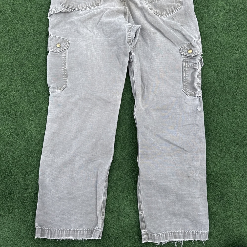 Carhartt Pants Men 36x32 Brown Ripstop Cargo Double Knee Workwear Streetwear Y2K - Picture 10 of 10